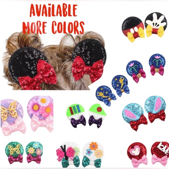 Valentines Day Minnie Ears Hair Clips for Girls - Picture 4 of 5